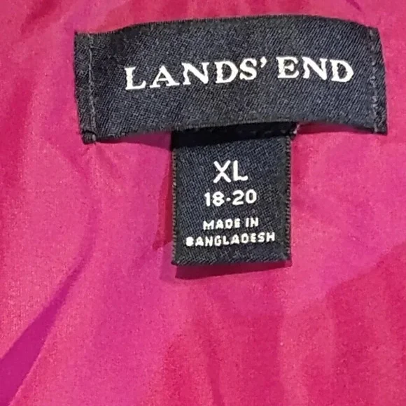 Lands'  End Hot Pink/Purple 80% Down Puffer Vest in Size XL 18-20 - Picture 3 of 11